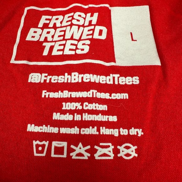 Fresh Brewed Tees Its Gotta Be The Salsa Red Graphic T Shirt Large 100% Cotton - Picture 4 of 5